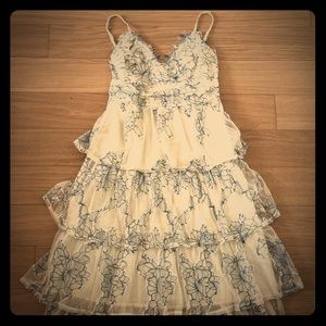 White and Blue French Tea Party Dress